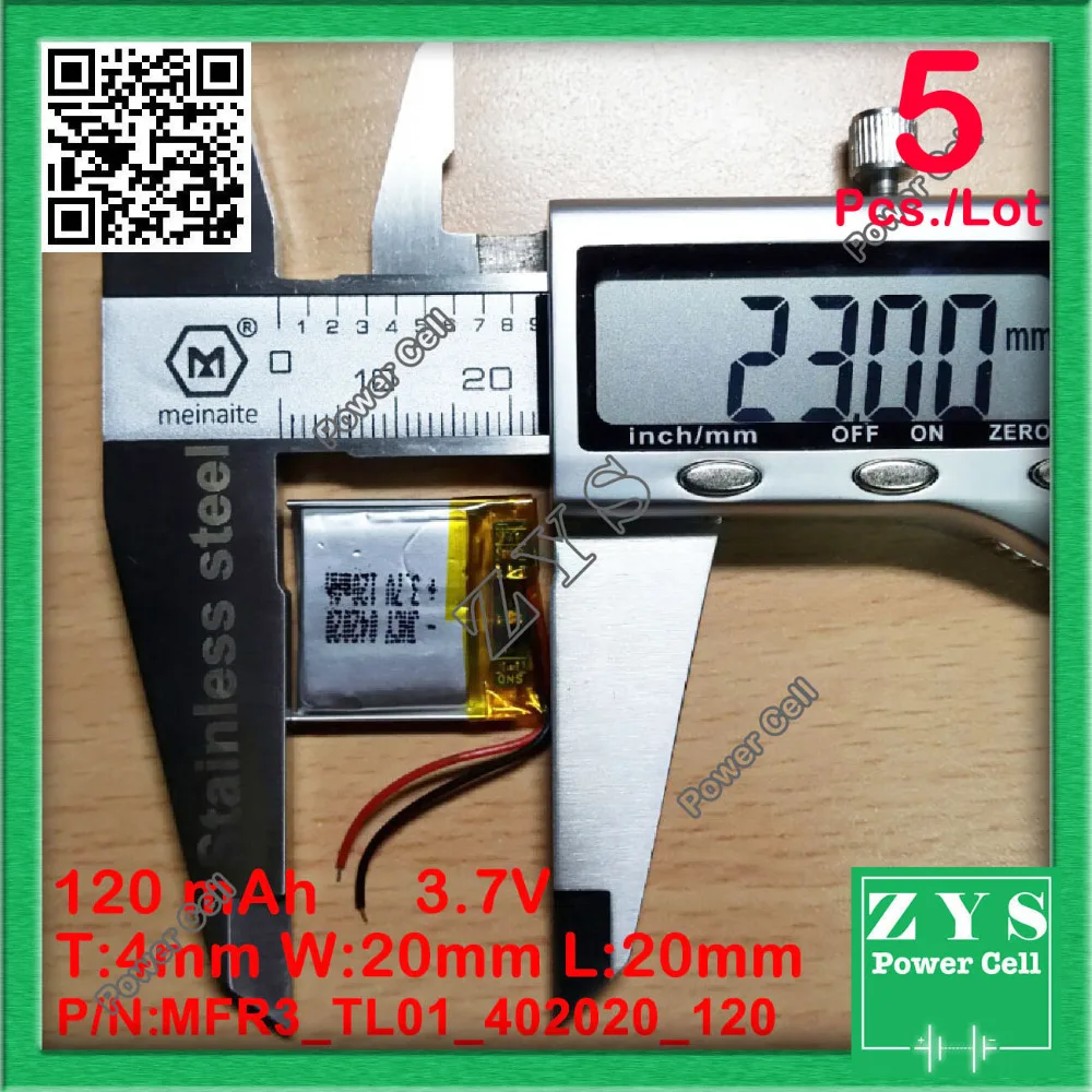 5 шт./лот 402020 3 7 в 120 мАч литий-полимерный аккумулятор с защитной платой для PDA