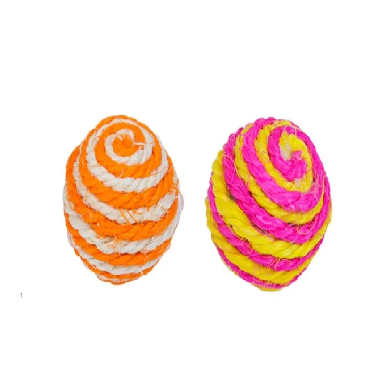 2pc Ball Random Питомец кошка котенок сизаль плетеные шарики игрушки Кот котенок интерактивный тизер играть скретч ловить жевательные игрушки Смешные кошки хлопковые повязки с узлом мяч игрушка - Цвет: 2pc Ball Random