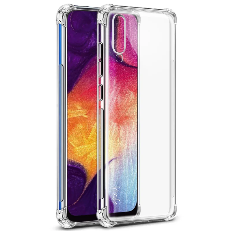 Чехол IMAK Airbag противоударный чехол для samsung Galaxy A70 Мягкий силиконовый чехол для samsung A70 TPU матовый черный