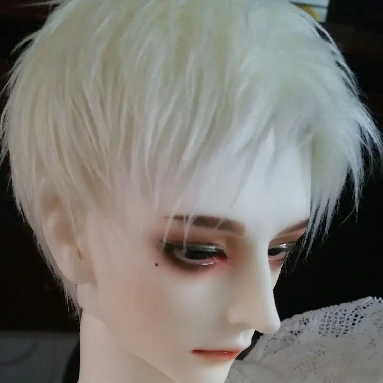 BJD парик из плюша короткий белый для 1/4 1/3 17 &quot24&quot высокий MSD SD DK DZ AOD DD кукла