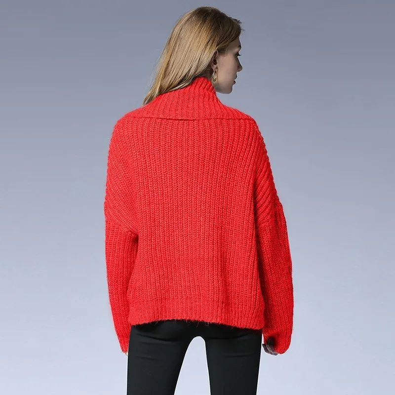 CHICEVER Autumn Sweater For Women Cardigan Batwing Long Sleeve Loose Oversize Single Button Lady's Causal Clothing New |