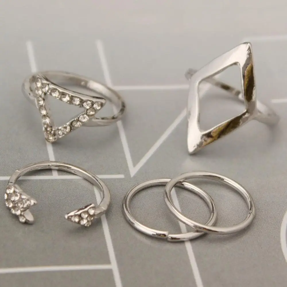 5 шт./компл. классический золотой Цвет геометрическое кольцо неправильной формы