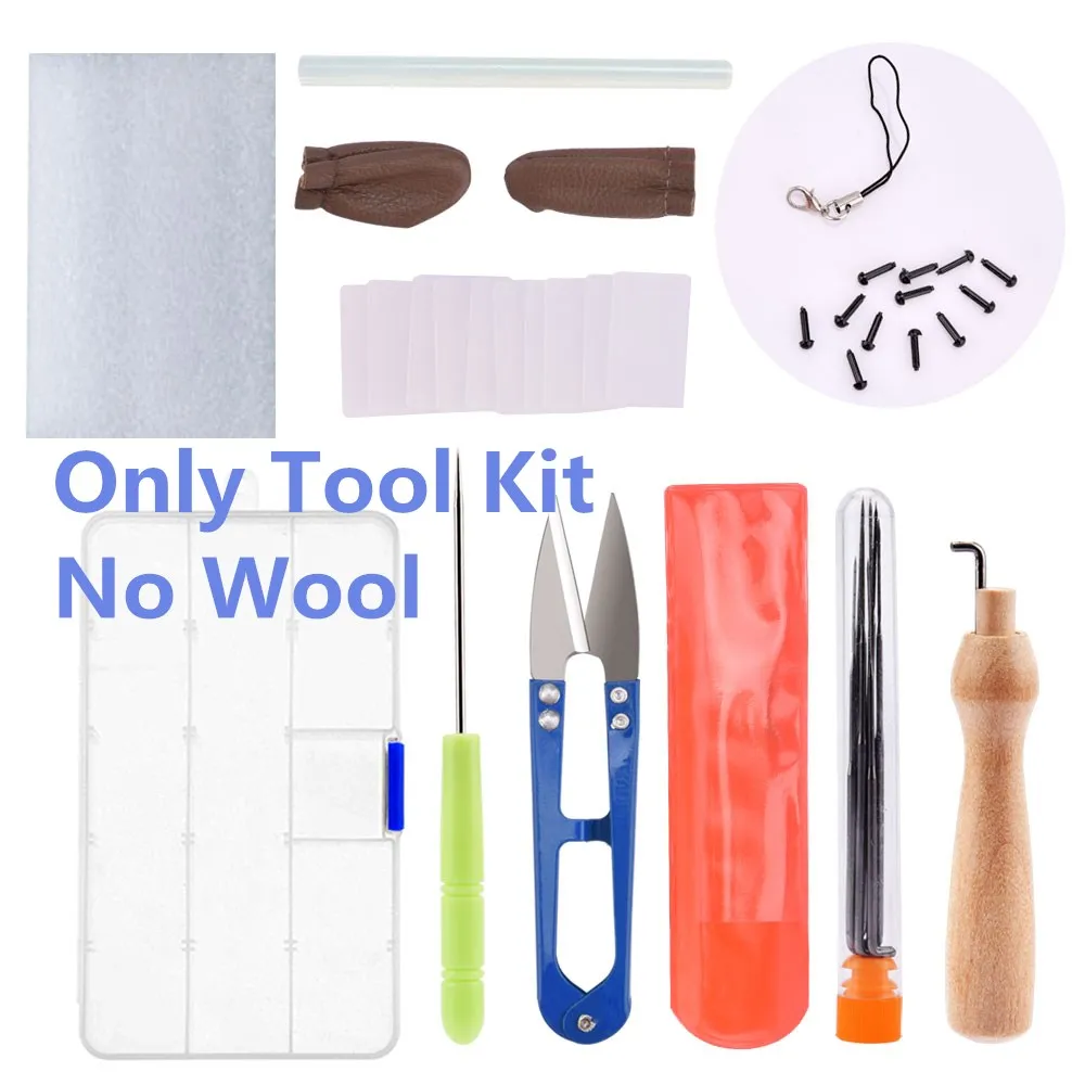 Only Tool Kit Фетр для рукоделия шерсть для валяния 50 шт. шерсть чувствовал волокна иглы валяния шерсти материал 70 s тыкать ровинг шерсти фетр для рукоделия аксессуары DIY Craft питания проект - Цвет: Only Tool Kit
