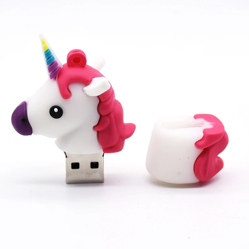 Флеш накопители с мультяшным единорогом USB флеш изображением милой лошади
