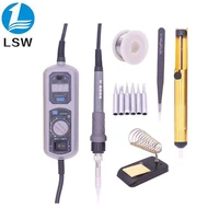 pigong 908d led digital soldering station mini portable adjustable electric soldering iron welding tools kit set