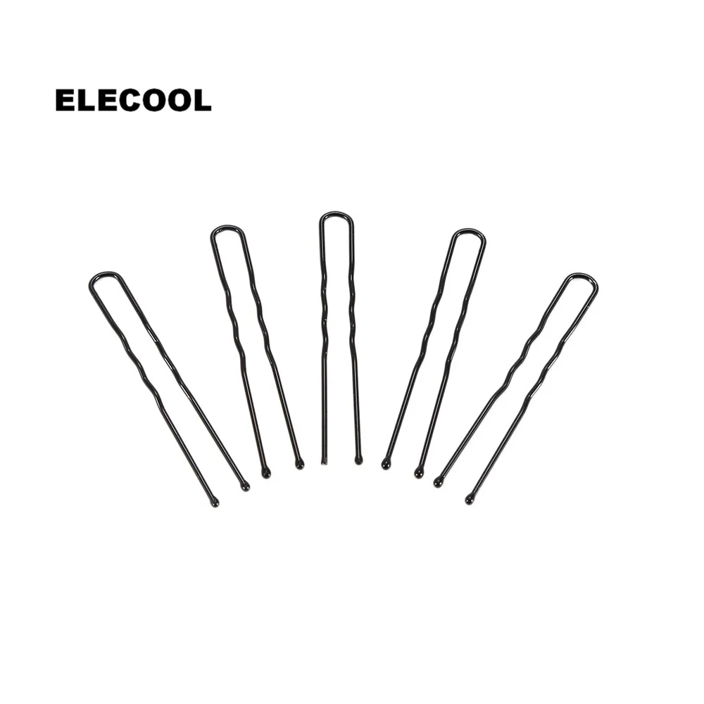 Черные U образные заколки для волос ELECOOL 50 шт./компл. невидимки салонные