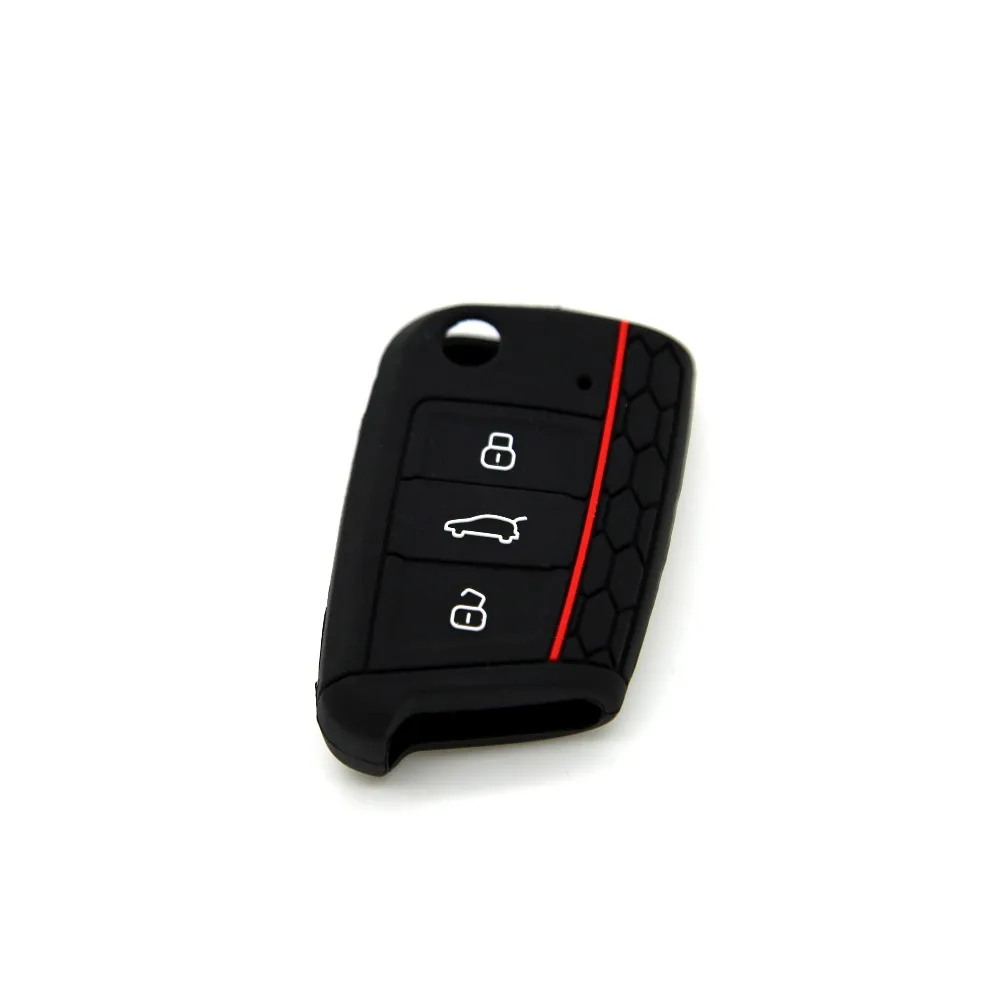 Quality assurance reasonable price 3 Buttons Silicone Car Key Case Cover For Volkswagen Golf 7 Skoda Octavia A7 | Автомобили и