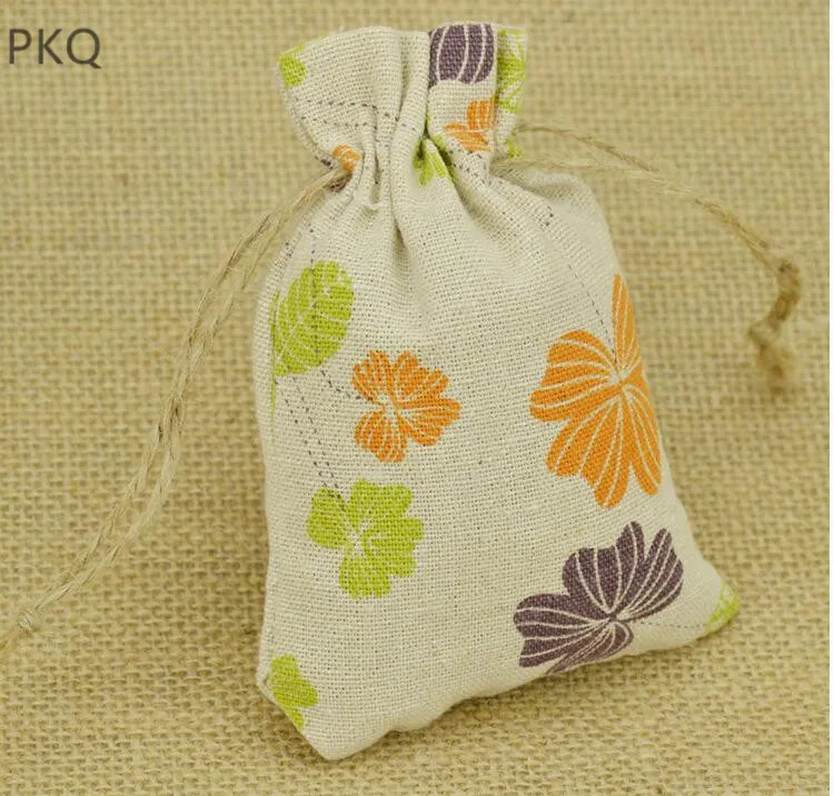 Jewelry Packaging Display bag Drawstring Packing Gift Bags 10pcs/lot Cotton Linen Storage Package Bag Small Coin Purse 9.5x13cm | Дом и сад