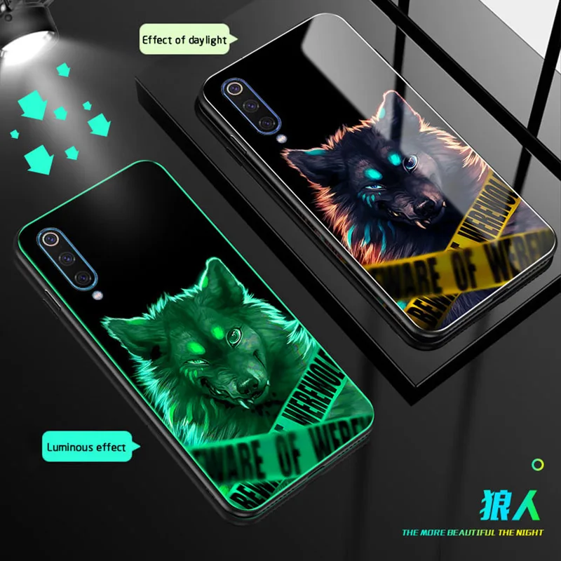Закаленное стекло Lu mi nous чехол для телефона для Xiaomi mi 9 Роскошный чехол для Xiaomi mi 9 SE цветной узор для redmi note 7 задняя крышка - Цвет: 1