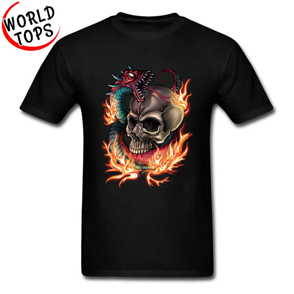 Новинка весны 2018 мужские футболки из чистого хлопка с принтом черепа и змеи