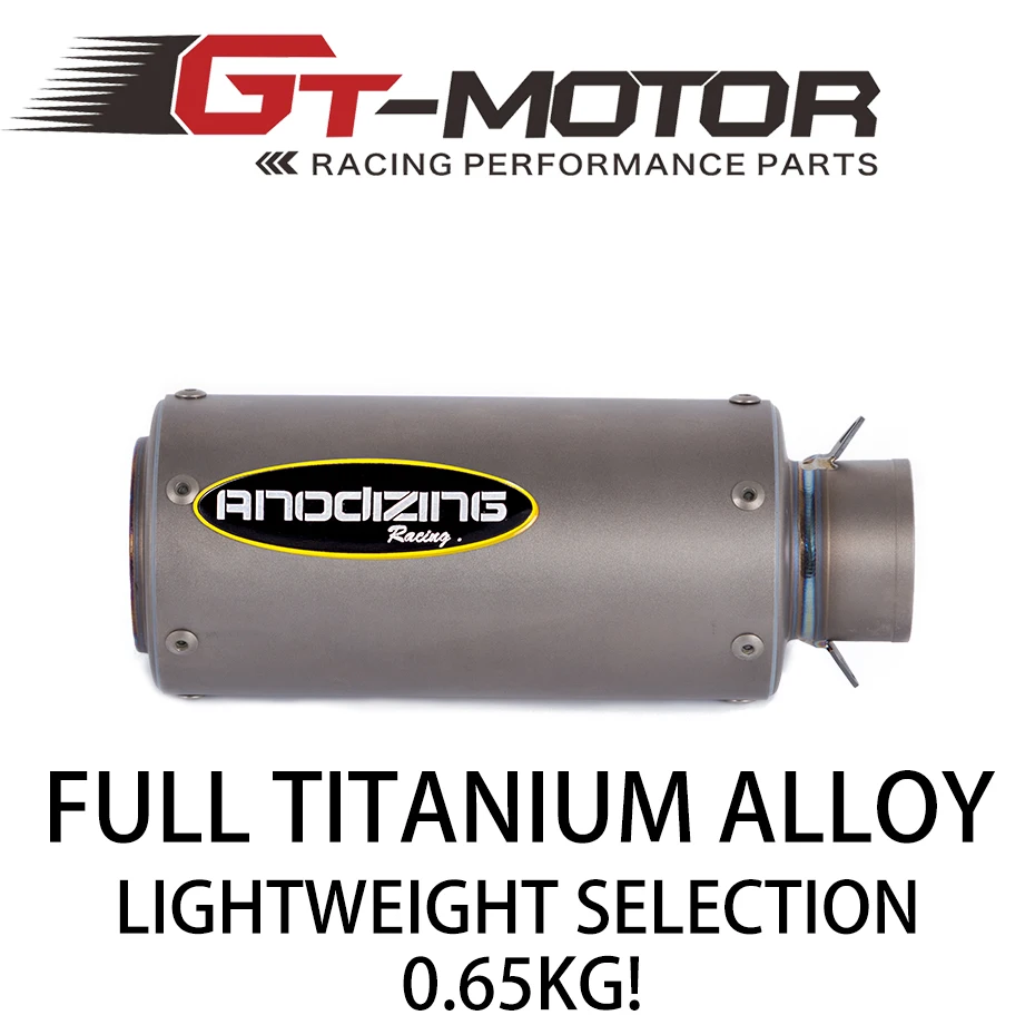 

GT Motor - 51mm Motorcycle Exhaust Muffler Real Titanium Alloy Scooter Exhaust For YAMAHA R3 R15