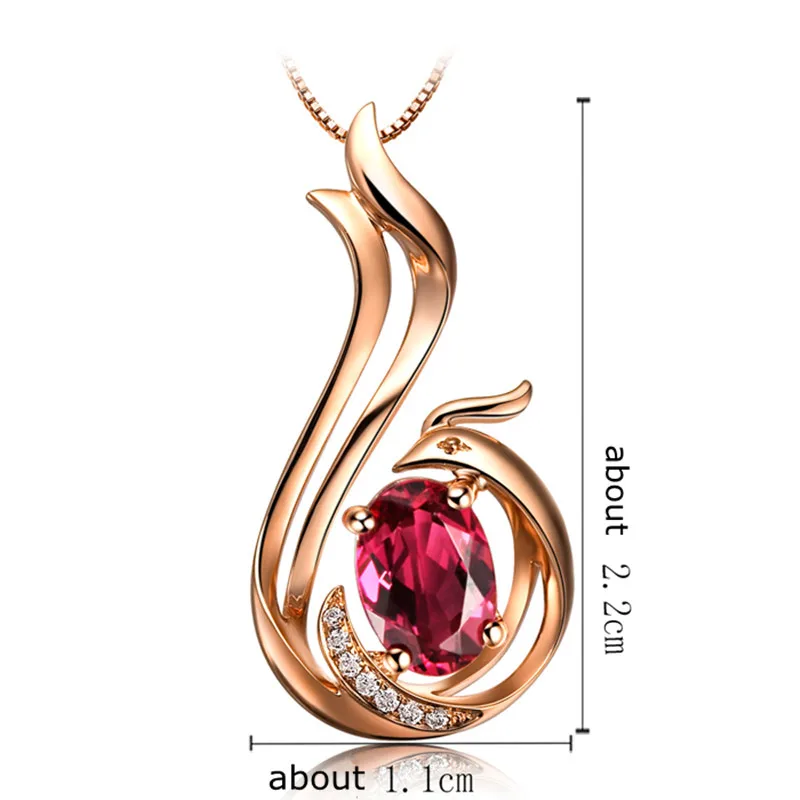 Подвеска бренда ZOCAI Phoenix 0 02 карата Rubellite из настоящего золота 18 карат подлинный 925