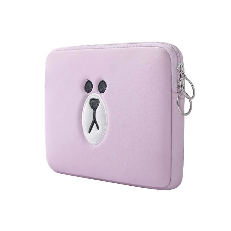 Pink Милый коричневый медведь мультфильм сумка 11 13 15,6 дюймов для Macbook Air Pro 11 13 15 сумка для ноутбука чехол для планшета компьютер карман для компьютера - Цвет: Pink