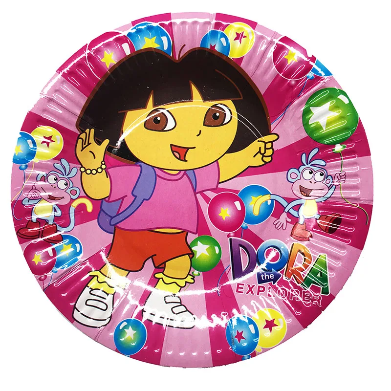 10 шт./упак. 7 дюймовые бумажные тарелки с темой Дора the Explorer тематические