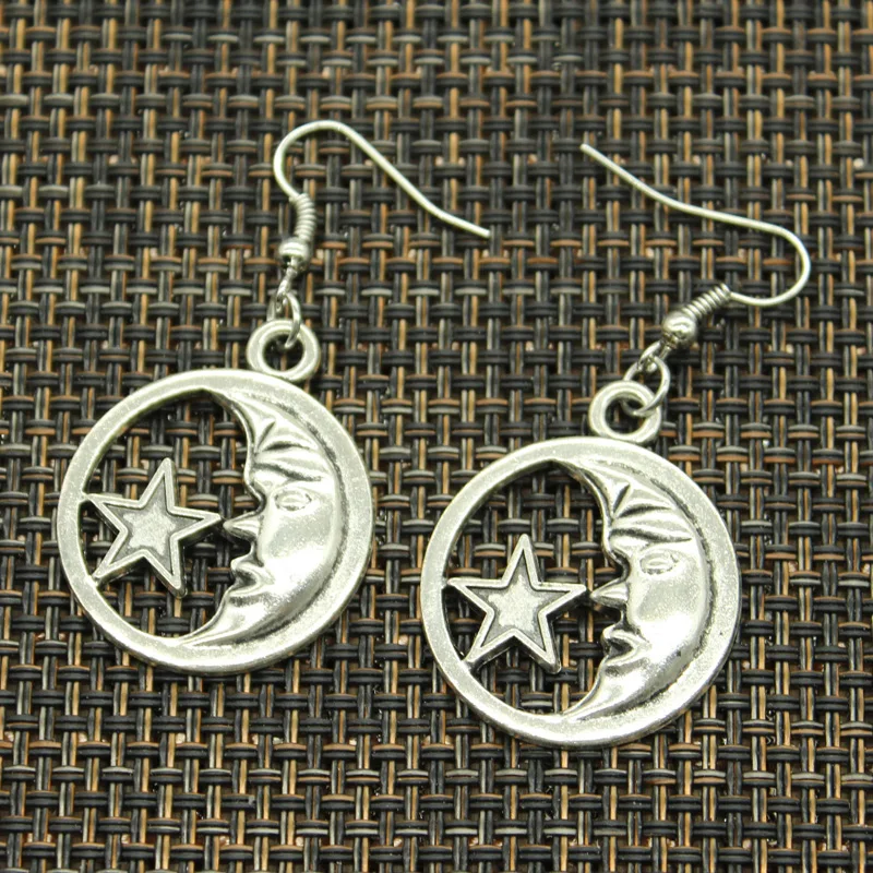 New Fashion Handmade moon star Pendants Silver Earrings For Womens Style | Украшения и аксессуары