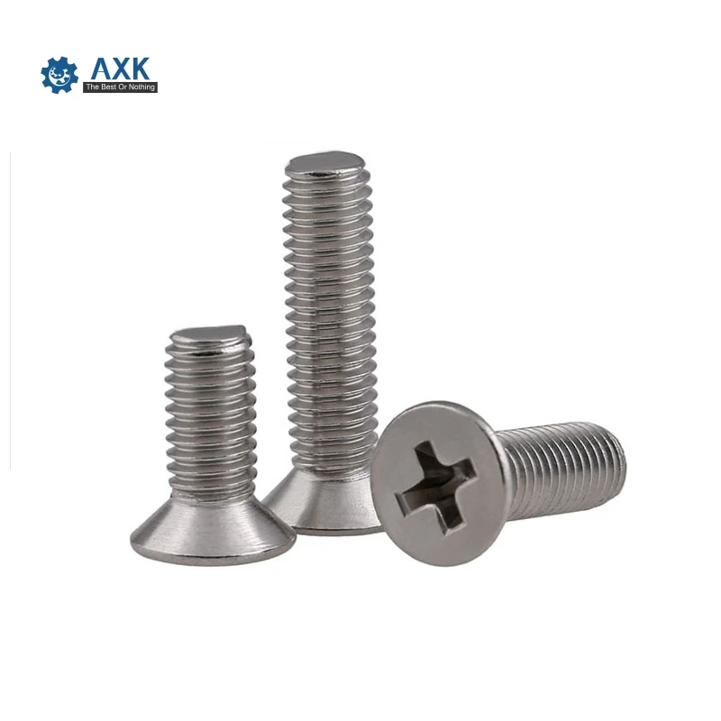 Head Screw Axk 304 Stainless Steel M5*(6/8/10/12/14/16/20/25/30~65 Mm 50pcs Machine Phillips Gb819 M5 Flat High Quality Service - купить по