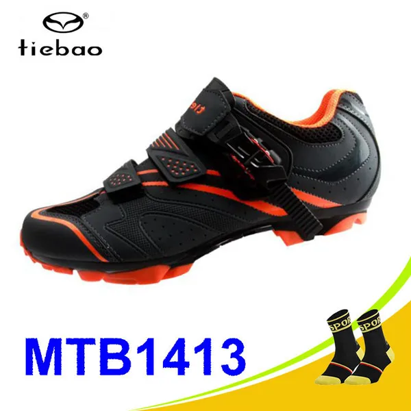 1413 MTB orange Tiebao Sapatilha Ciclismo Mtb велосипедная обувь Профессиональная Мужская дышащая велосипедная обувь велосипедная самоблокирующаяся спортивная обувь для верховой езды - Цвет: 1413 MTB orange