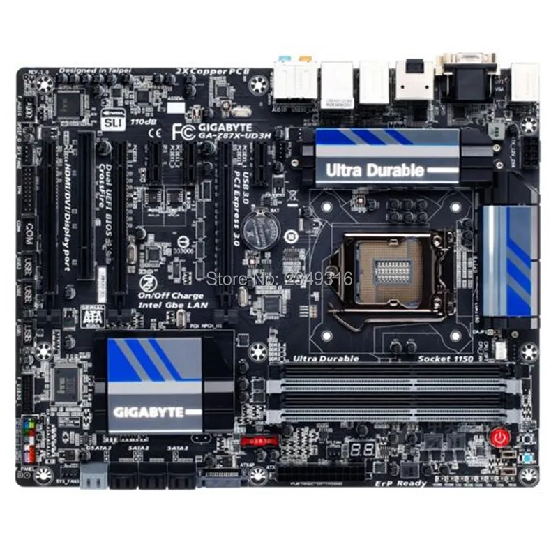 Для Gigabyte GA-Z87X-UD3H оригинальная б/у рабочего стола материнской платы Z87X-UD3H Z87 LGA 1150 i3 i5 i7 DDR3 32G SATA3 блок питания ATX