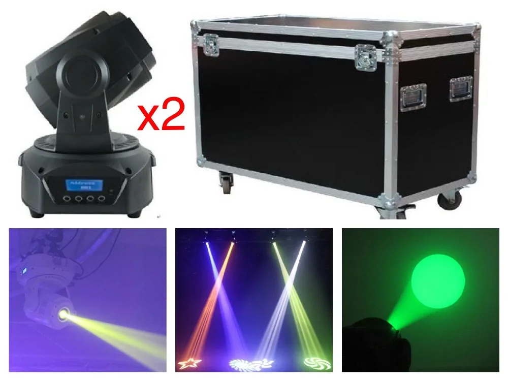 2 шт./лот + flightcase LED Moving head spot 60 Вт/75 Вт/90 Вт RGB Gobo сценический свет DMX с 3 фасетными