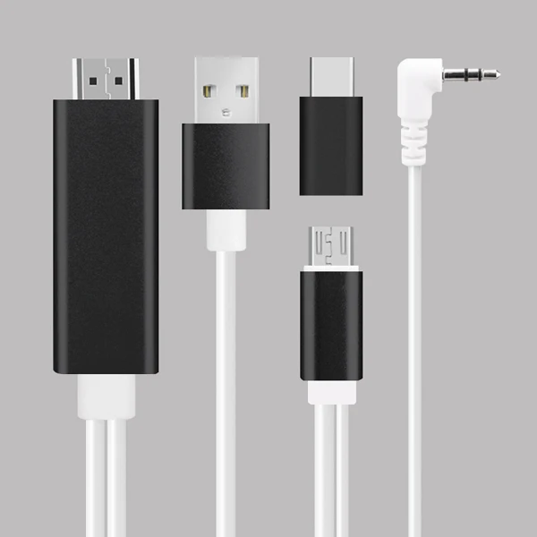 Black 2 в 1 кабель-Переходник USB C на HDMI кабель для микро-флеш-накопителя USB HDMI Cabo для samsung Xiaomi мобильных телефонов для MHL кабель HD 1080P USB конвертер мультимедийного интерфейса высокой четкости - Цвет: Black