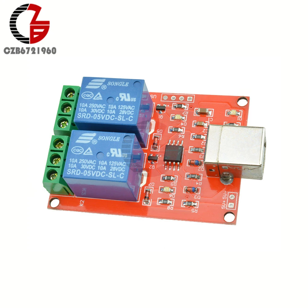 5V 2 канальный релейный модуль USB Управление переключатель клавиатуры компьютера Управление переключатель PC интеллигентая(ый) Управление для умного дома