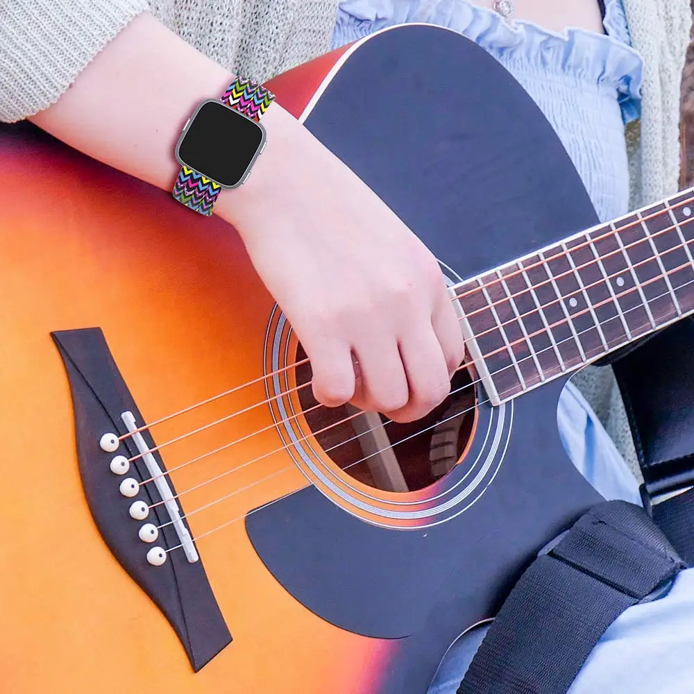 Ремешок с цветочным принтом для Fitbit Versa Band, силиконовые в форме цветка Браслет Fitbit Versa сменные браслеты браслет Ремешки для наручных часов