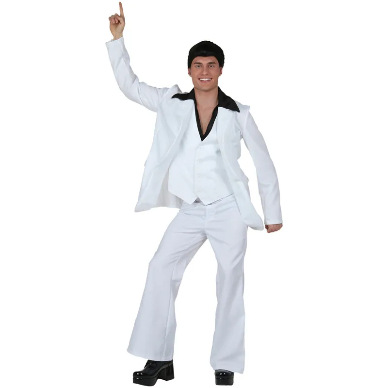 Мужская взрослая белая фотосессия в стиле ретро 80-х | Тематическая одежда и