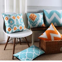 moroccan velvet throw pillow geometric decorative pillows case orange blue home