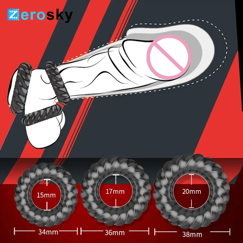 Кольцо для пениса 3 шт. секс игрушки взрослых с задержкой эякуляции Кольца Anel peniano