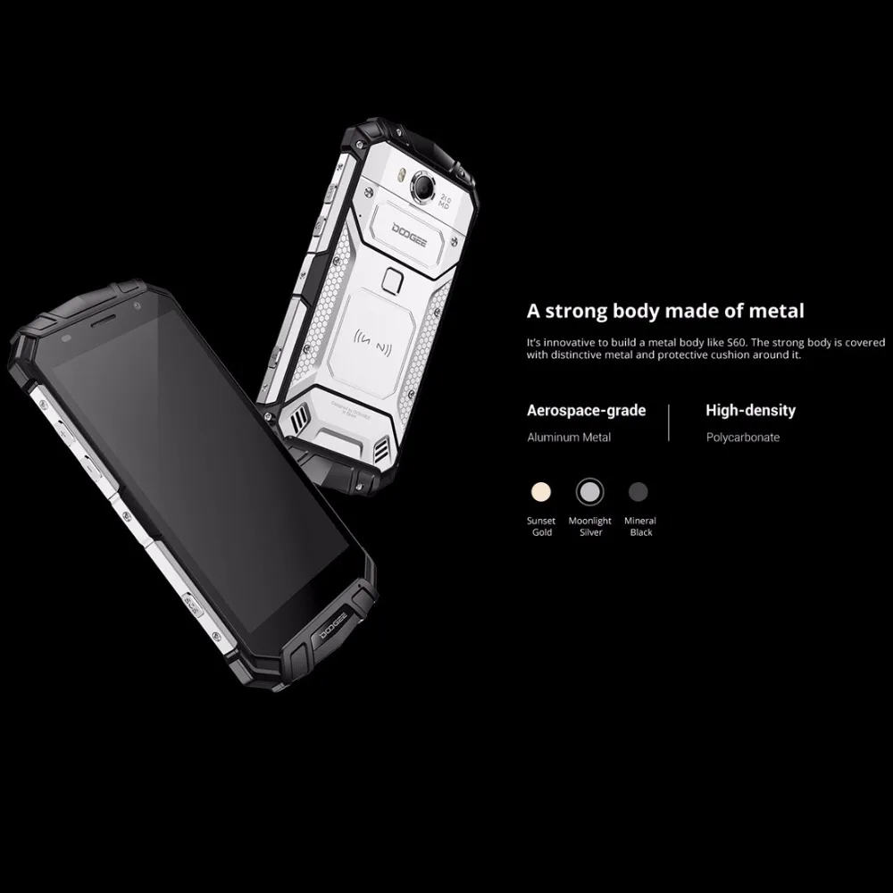 DOOGEE S60, iP68, 4G, мобильные телефоны, Android 7,0, 6 ГБ ОЗУ, 64 Гб ПЗУ, восьмиядерный смартфон, 1080 P, Беспроводная зарядка, 5,", NFC, сотовый телефон