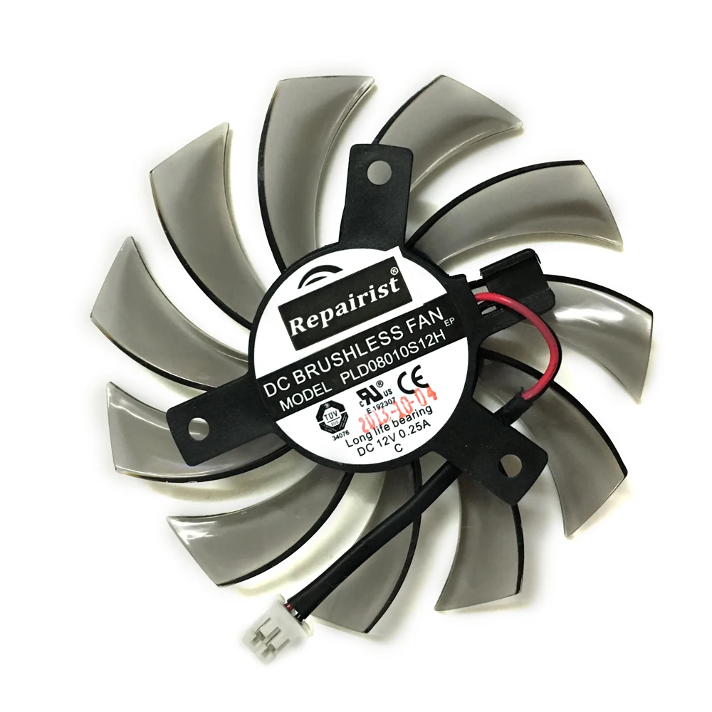 T128010SM 2pin 75 мм 12 v 0.2A вентилятор для охлаждения видеокарты вентилятор для Gigabyte N470SO N580UD N580SO GTX460 GTX470 GTX580 HD5870