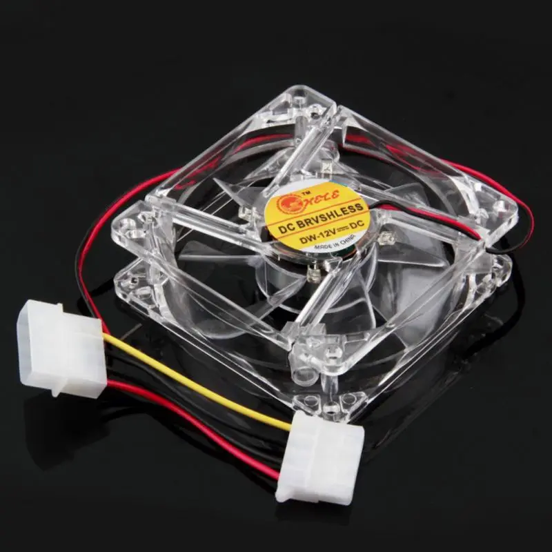 ПК компьютер вентилятор 80 мм с 4EA Led 8025 8 см тихий DC 12V LED светящееся шасси Molex 4D