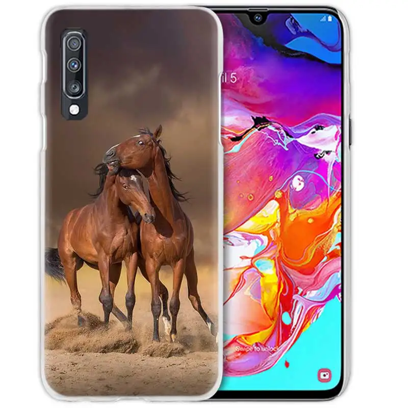 05 В форме лошадок, животных, чехол для samsung Galaxy A50 A70 A20e A40 A30 A20 A10 A8 A6 плюс A9 A7 Прозрачный поликарбонатный жесткий Fundas Capa чехол для телефона - Цвет: 05