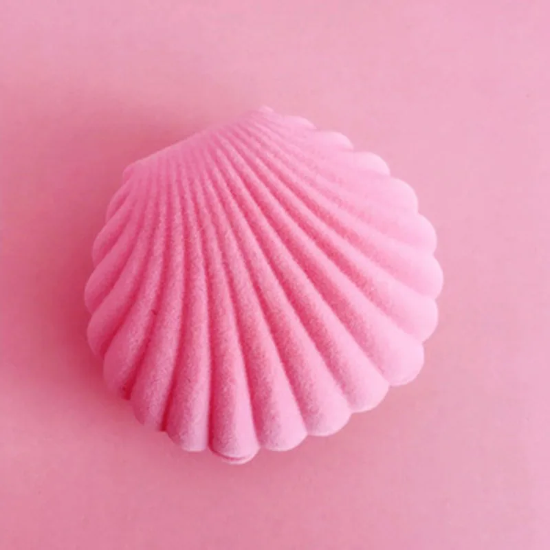 Бархатная коробка для обручального кольца в форме ракушки милый Футляр сережек