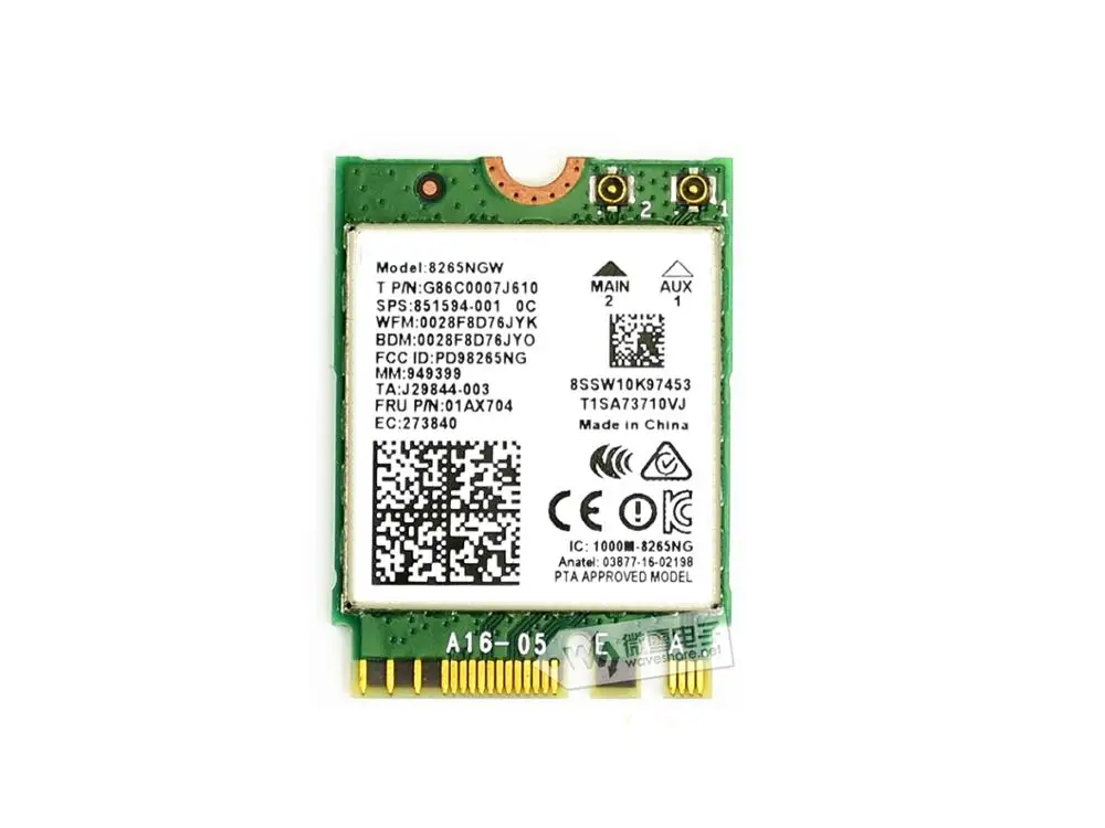 Беспроводной-AC8265 2,4G/5G WiFi, Bluetooth 4,2 подходит для Jetson Nano Двойной режим беспроводной NIC модуль