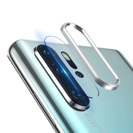 Silver With Glass Для huawei P30 Pro защита для экрана камеры+ задняя защита объектива Кольцо чехол для huawei P20 Pro задняя 2 в 1 6D закаленное стекло - Цвет: Silver With Glass
