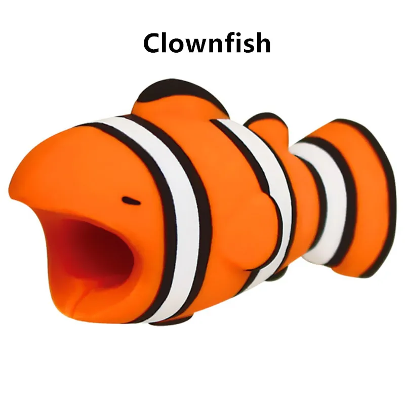Clownfish Милый кабель протектор животных кукла защита для кабеля "укус" usb Кабельный органайзер winder chompers зарядное устройство провода держатель для iphone кабель - Цвет: Clownfish