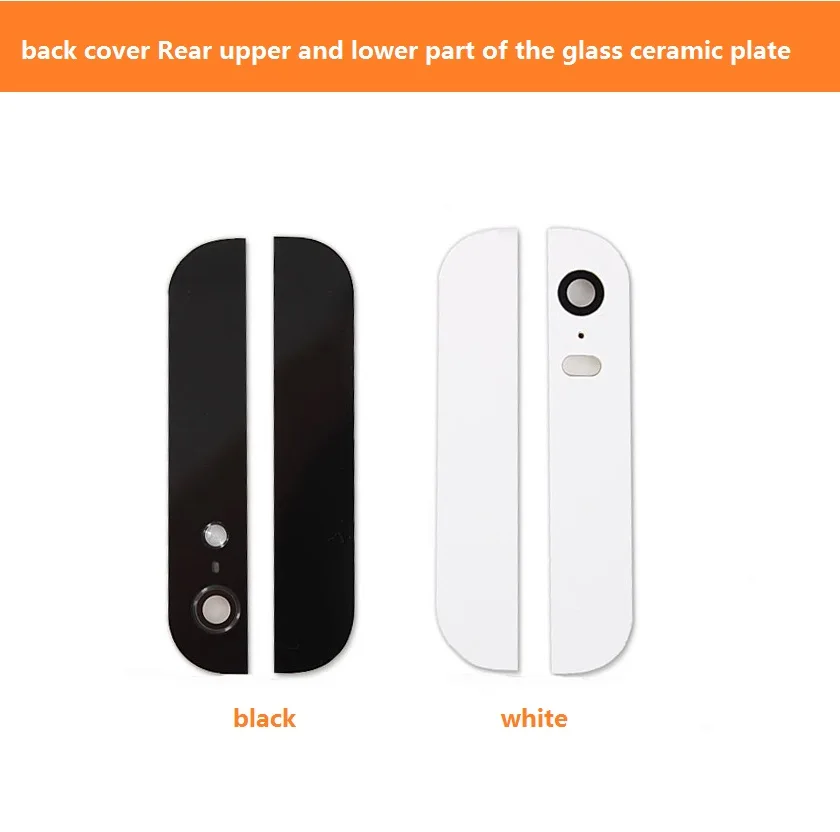 

Premium back cover Rear upper and lower part of the glass ceramic plate for Apple iPhone 5 Replacement parts black & white color