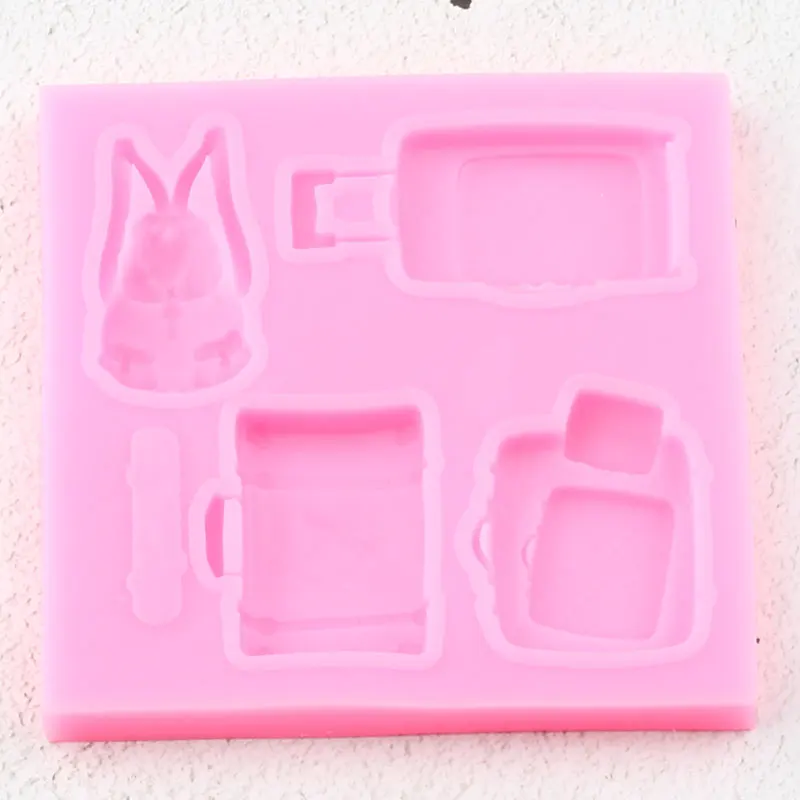 3D сумка чемодан на колесиках силиконовая форма сделай сам для вечеринки