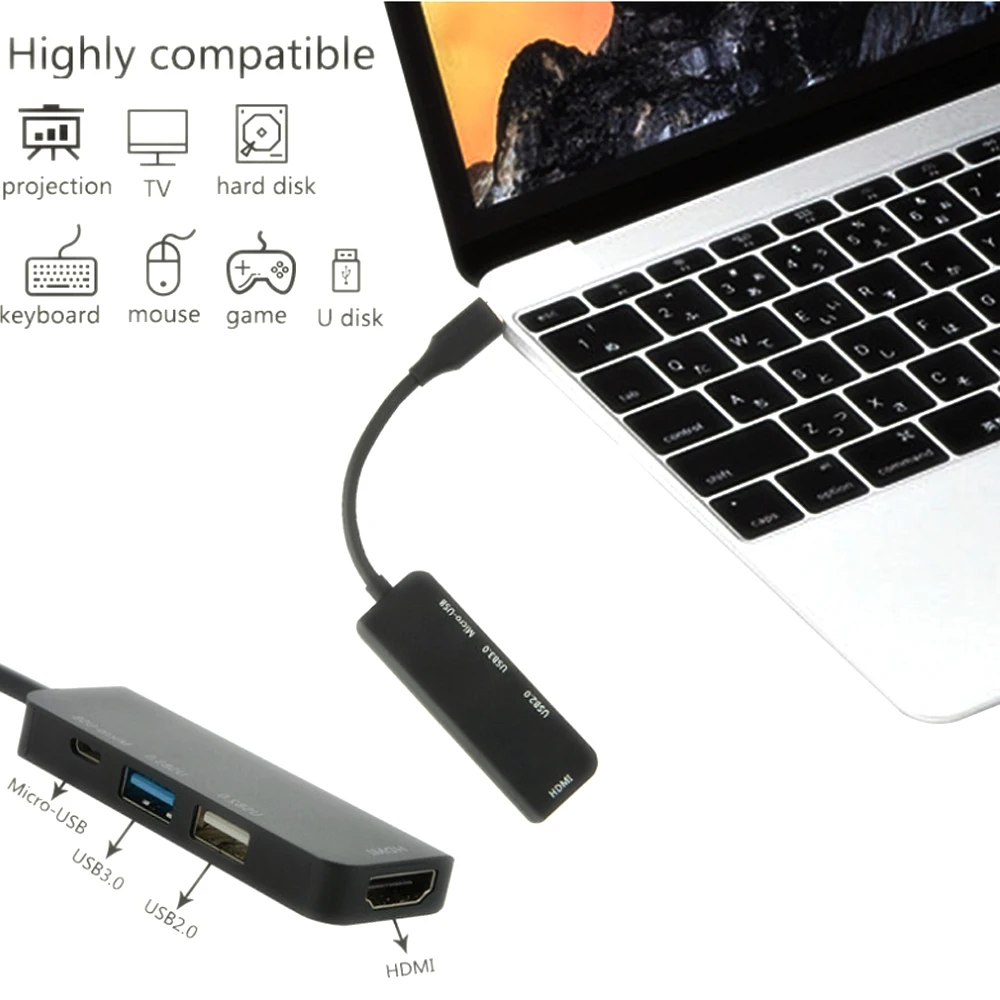 USB Type C к HDMI адаптер концентратор Tpye Micro 3 0 4 порта сплиттер для MacBook Huawei Samsung|Кабели