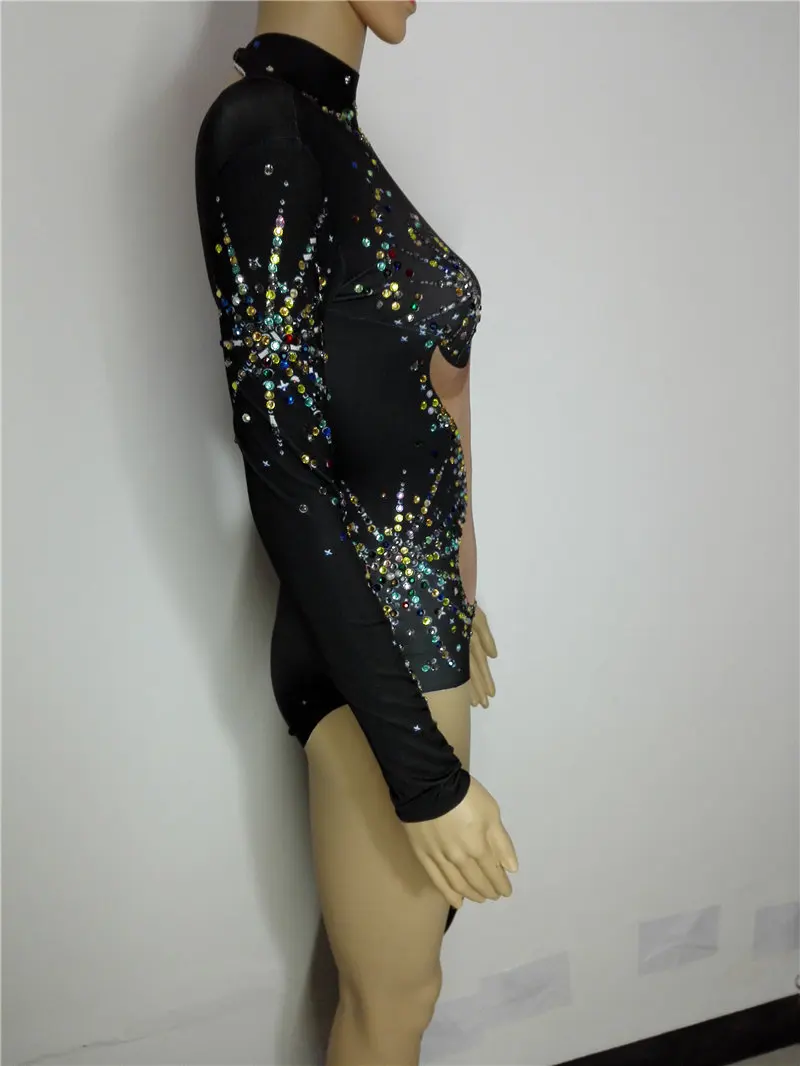 Трико для ночных клубов певец шеста танцев диджея женский костюм Блестящий