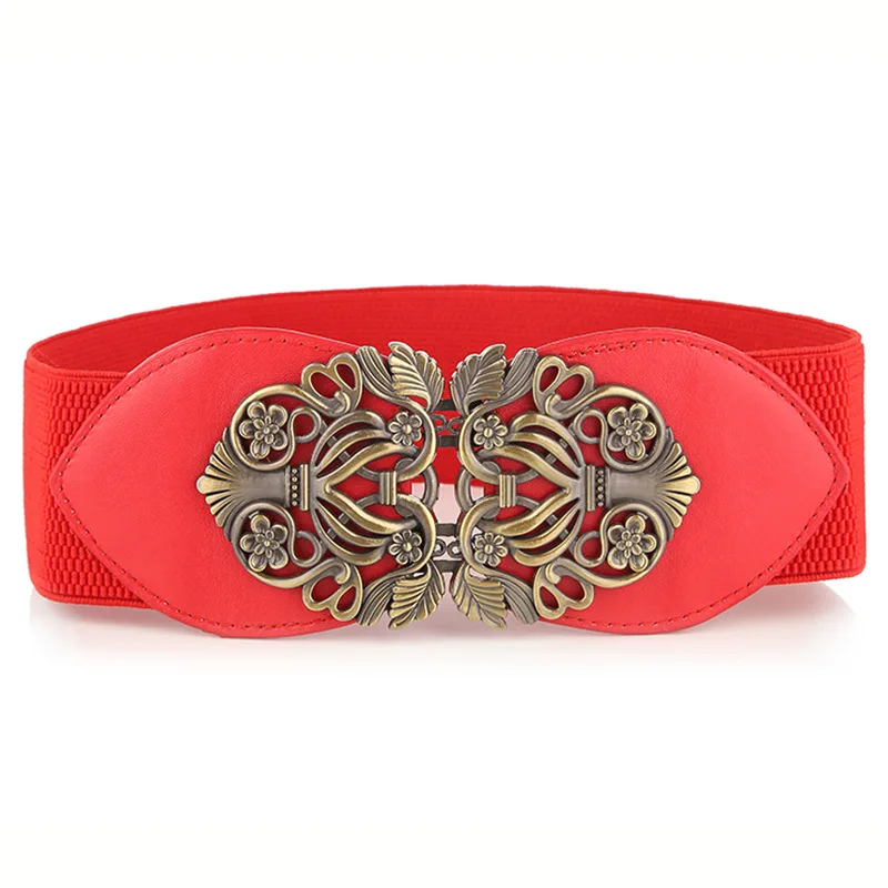 Gours Dress Cummerbunds Women's PU Leather Waist Belts Wide Elastic Girdle Strap Fashion Bohemian Retro Style New Arrival PDL053 |