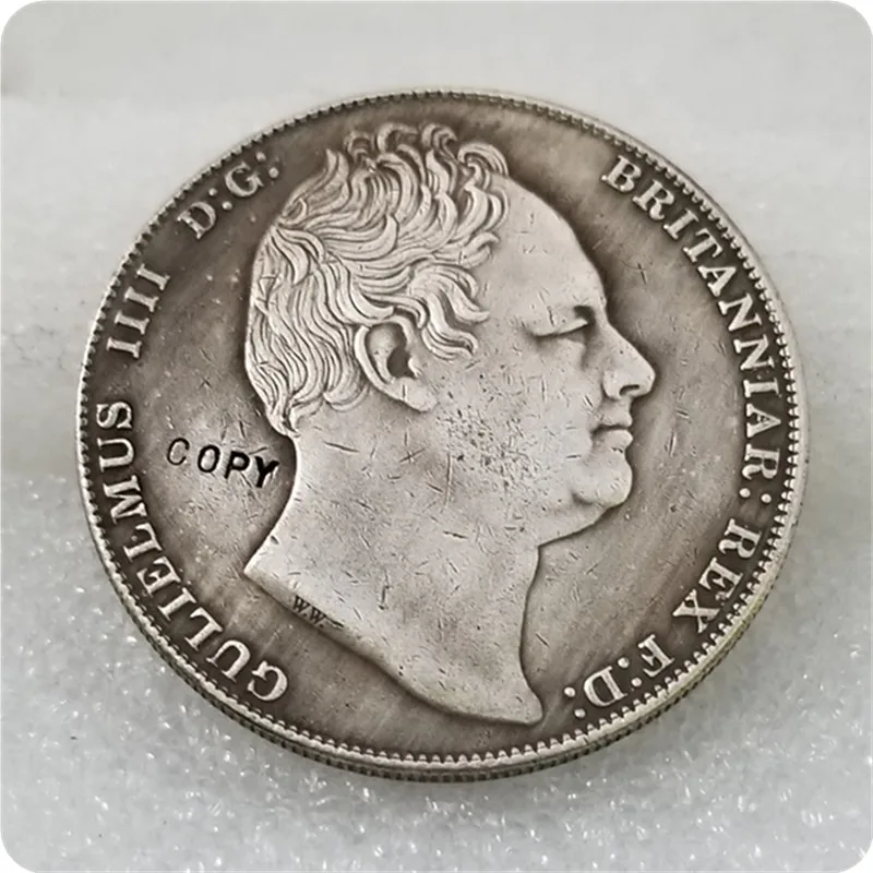 UK 1830 Wales Ретро узор доказательство Корона серебро Вильям IV МОНЕТА КОПИЯ