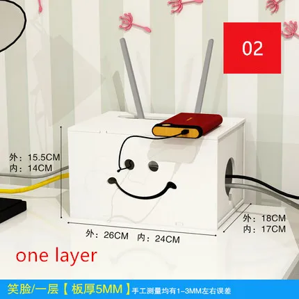 one layer 02 Беспроводной Wi-Fi роутер коробка для хранения ТВ телеприставка стойка для хранения питания провод питания Скрытая коробка для хранения домашний декор - Цвет: one layer 02