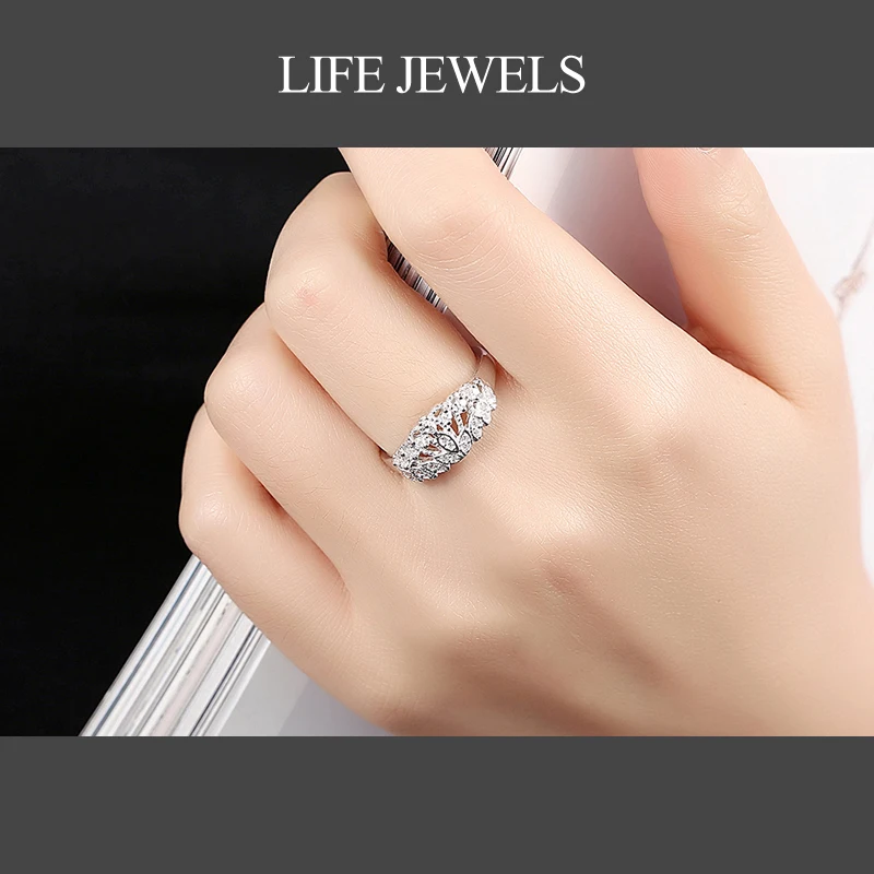 Оригинальные кольца в виде короны из стерлингового серебра 100% пробы с фианитами