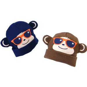 Новинка 2017, брендовые шапки для мальчиков и девочек, детская шапка на осень и зиму, шапка обезьянка, шапочка для малышей KF259