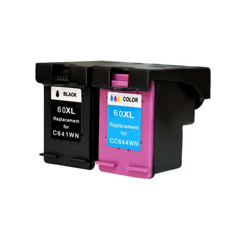 2 шт. картриджи для принтера HP 60 XiongCai совместимые с XL Deskjet F2480 D2545 F4480 ENVY120 C4650 C4680|ink
