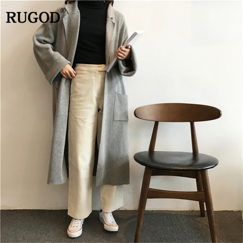 RUGOD Fashion Long Women Cardigans Casual Solid sweaters Autumn Winter Knitted Elegant Tops Clothes sueter mujer |