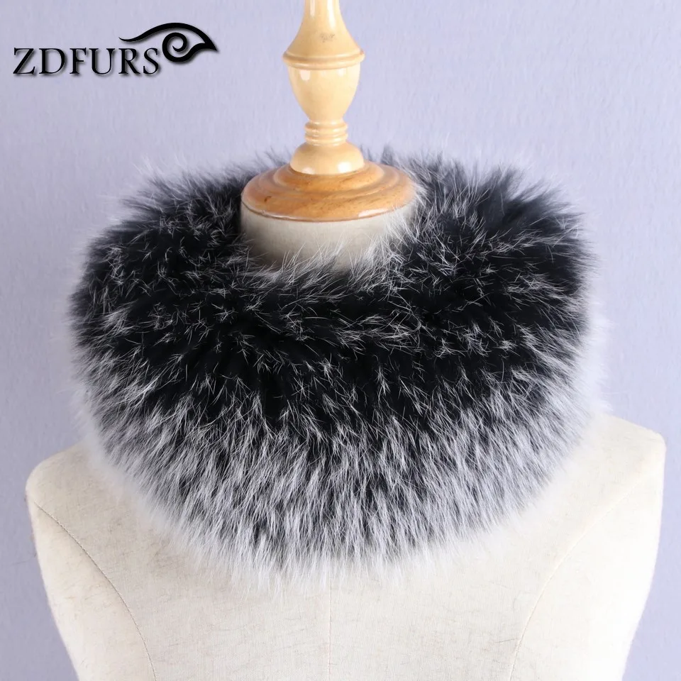 ZDFURS * зимняя женская меховая повязка на голову шарф из натурального Лисьего меха