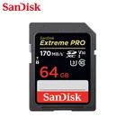 Карта памяти MicroSD SanDisk Extreme PRO, высокоскоростная, 170, МБс., 64 ГБ, V30, U3, C10, SDXC